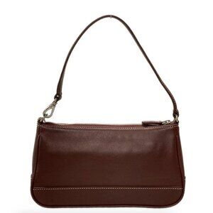 Vintage Coach Hamptons Leather Demi Pouch Shoulder Bag Dark Brown